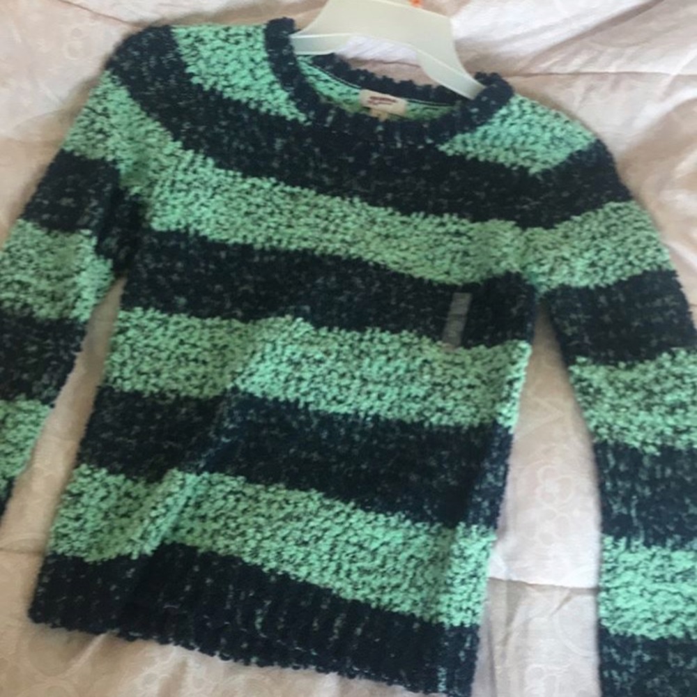 Striped fuzzy sweater